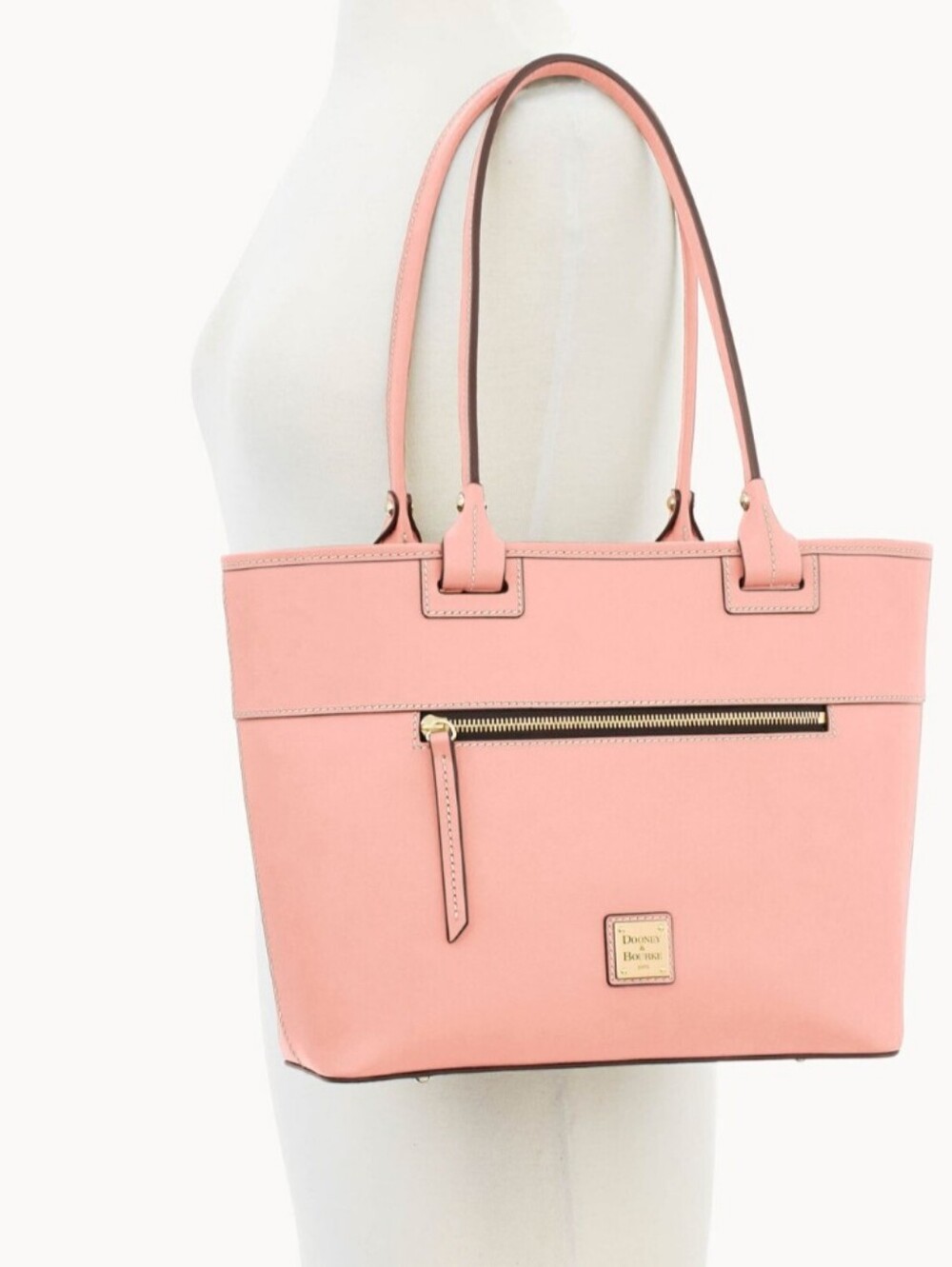 Dooney & Bourke Coral Pink Leather Tote - Picture 12 of 12